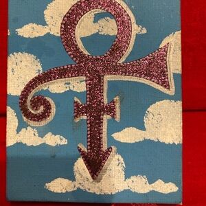 Hand painted canvas Prince symbol